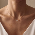 Three Pearl Necklace for Women | Gold Plated Minimalist Pearl Necklace