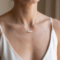Three Pearl Cluster Necklace for Women | Gold Plated Minimalist Pearl Necklace