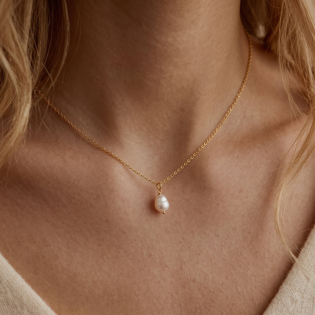 Pearl Choker Necklace for Women | 18K Gold Plated Natural Pearl Minimalist Necklace