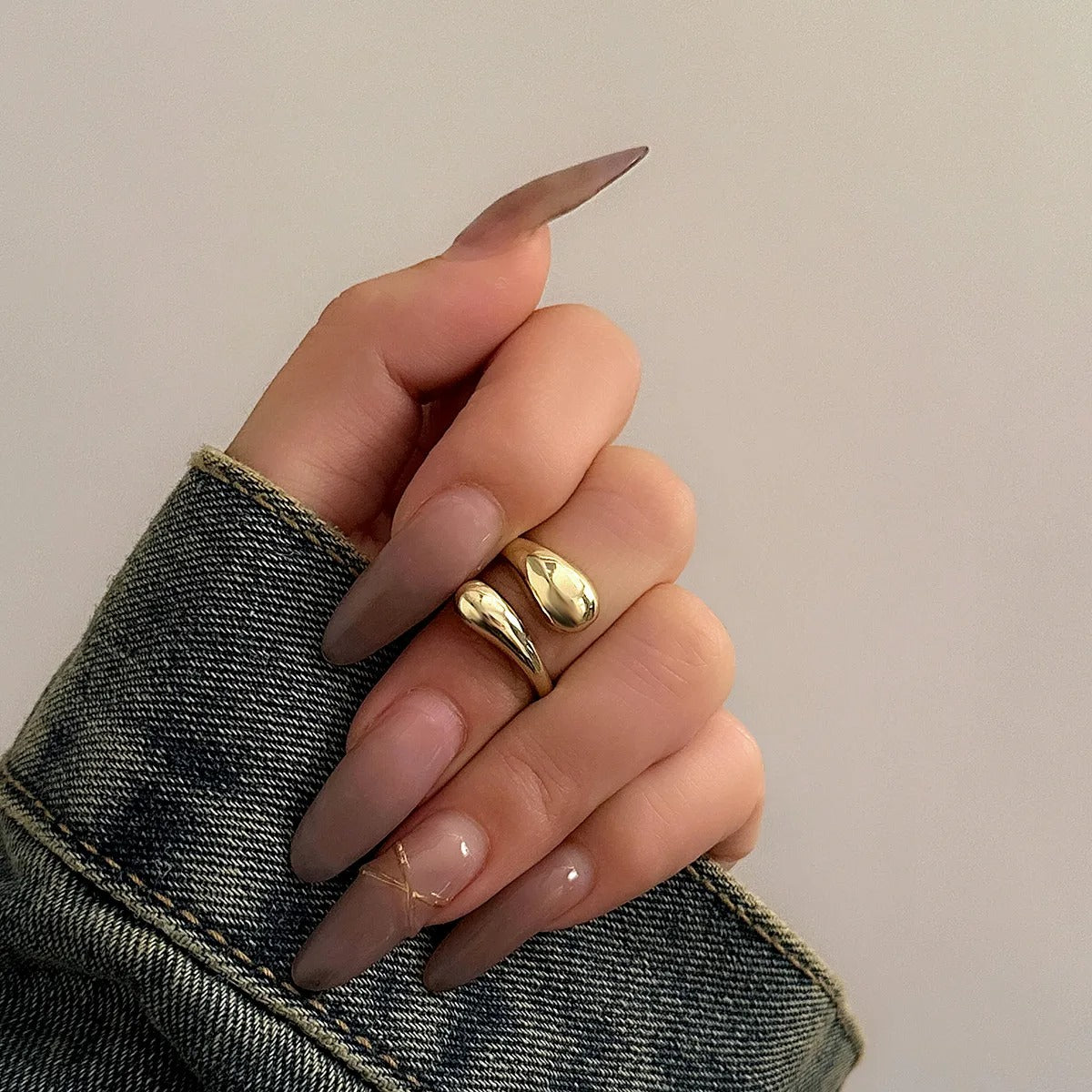 Gold statement ring for women